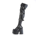 Black Chunky Platform Thigh High Boots