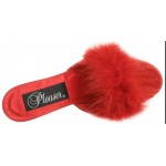 Amour Red Maribou Trimmed Slipper