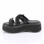 Emily Bat Buckled Hologram Strap Platform Slide