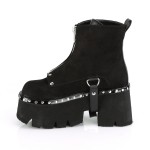 Ashes Black Suede Womens Ankle Boots