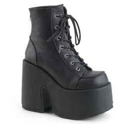 Black Matte Chunky Platform Ankle Boots