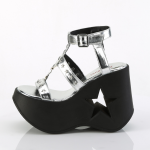 Dynamite Silver Star Platform Wedge Sandal