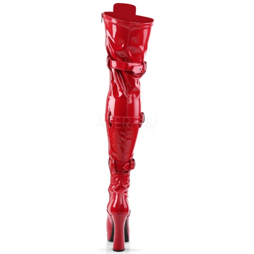 red thigh high platform boots