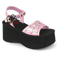 Spider Pink Hologram Platform Gothic Sandal