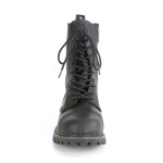 Riot 10-Eyelet Mens Vegan Leather Ankle Boots with Steel Toe