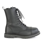 Riot 10-Eyelet Mens Vegan Leather Ankle Boots with Steel Toe