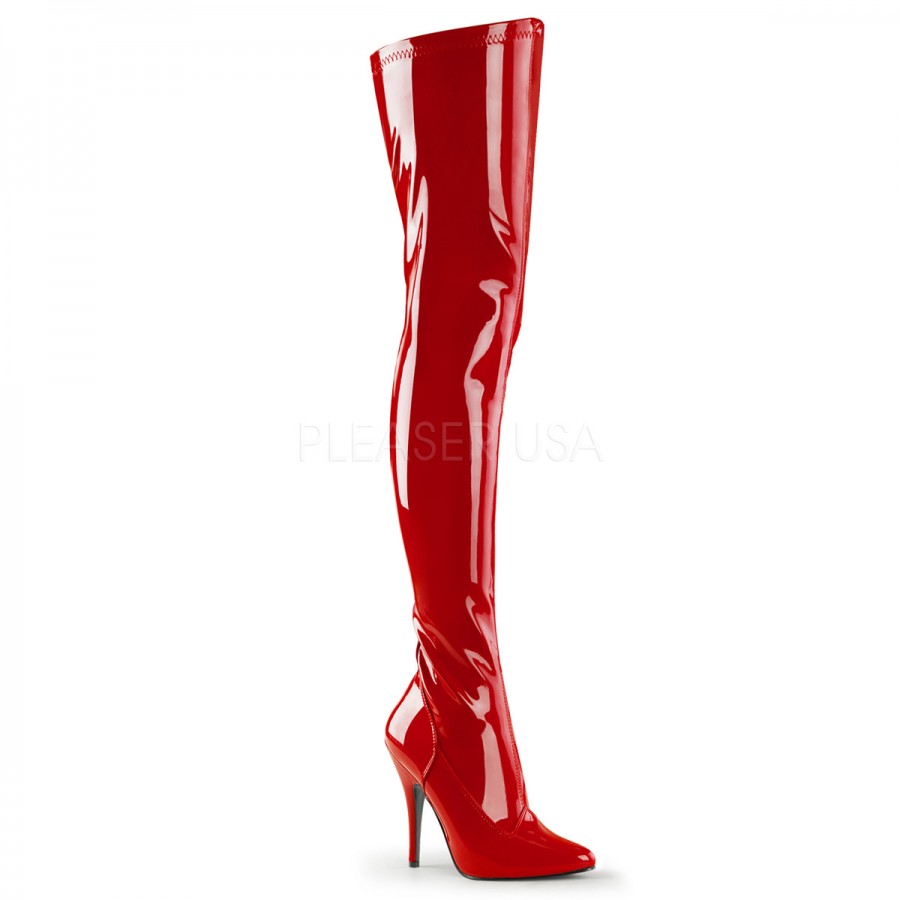 womens red thigh high boots