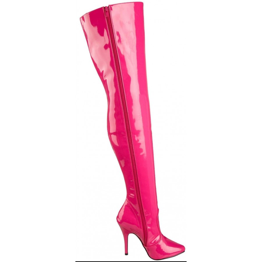 hot pink suede thigh high boots