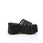 Spider Studded Black Platform Mule