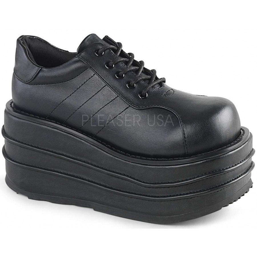 womens black leather platform sneakers