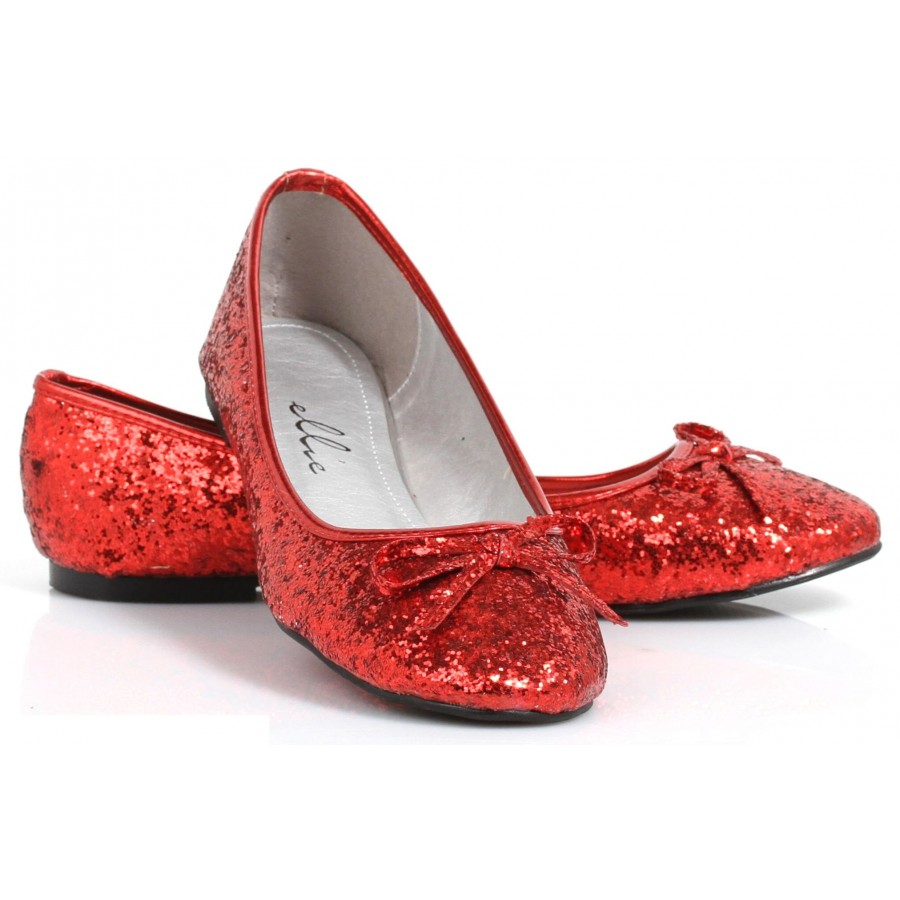 red glitter ballerina shoes