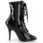 Seduce 1020 5 Inch Heel Black Patent Ankle Boots