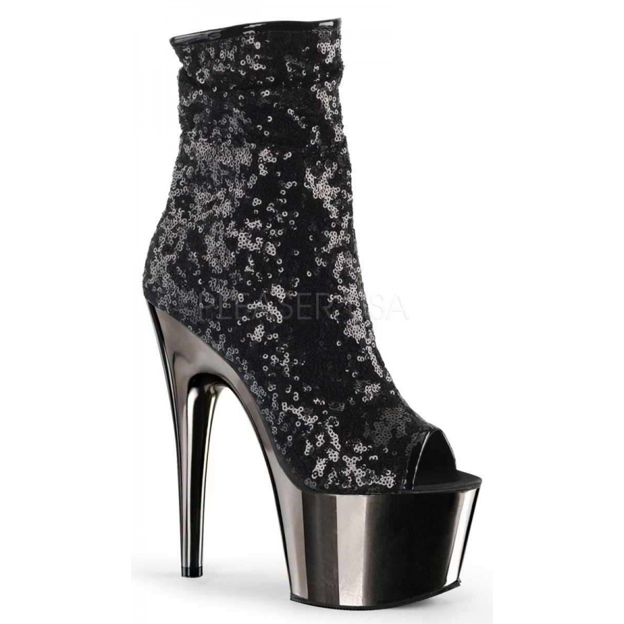 sequin ankle boot