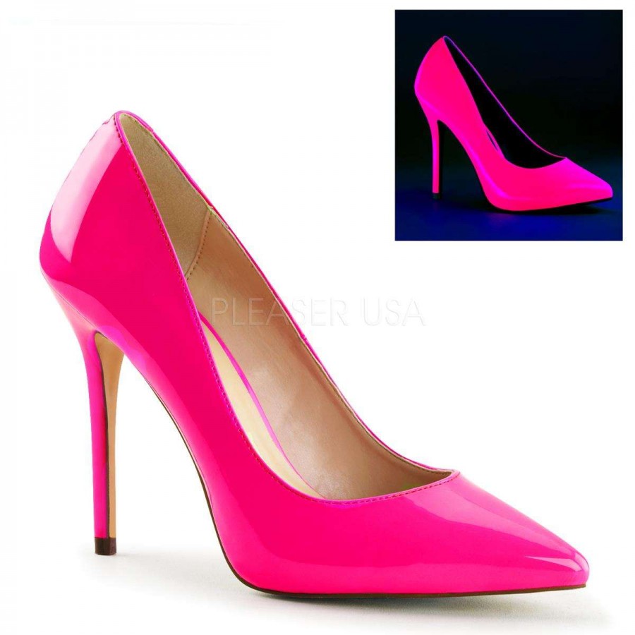 neon pink high heels