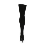 Courtly Black Nylon Thigh High Boot