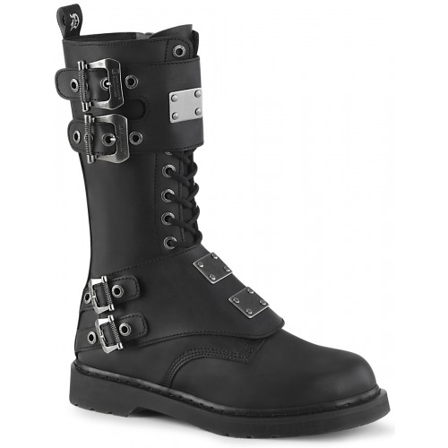 Bolt Mens Combat 14-Eyelet Boots with Metal Plates