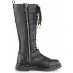 Bolt Mens Knee High Combat Boots with Buckled Straps