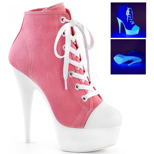 Pink and White High Heel Platform Sneaker