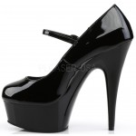 Delight High Heel Platform Black Mary Jane Shoes