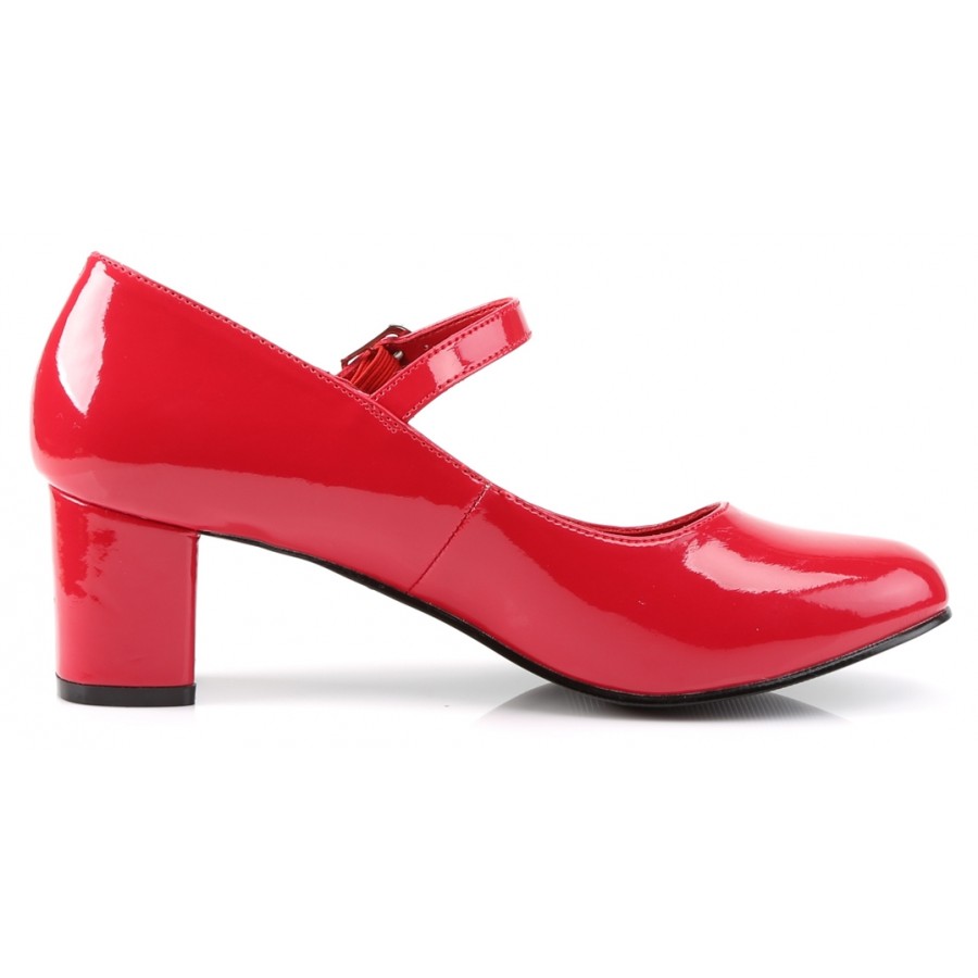 red 2 inch heel shoes