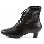 Victorian Dame Black Ankle Boots