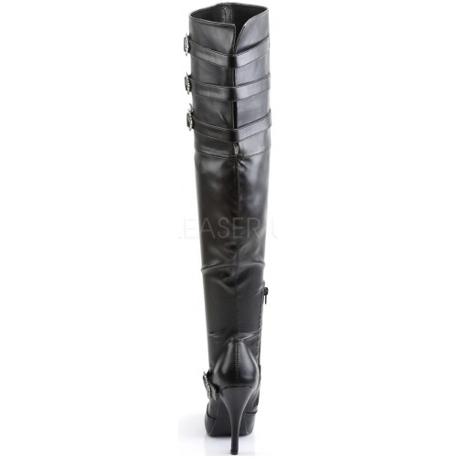 black thigh high wide calf boots