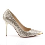 Gold Glitter Mesh Classique Pointed Toe Pump