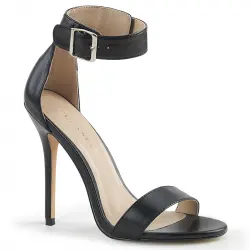 Amuse Black Stiletto Heel Ankle Strap Sandal