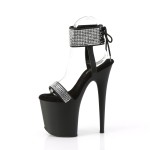 Blingy Black Flamingo 8 Inch Platform Sandal