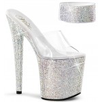 Bejeweled Rhinestone 8 Inch High Platform Sandal