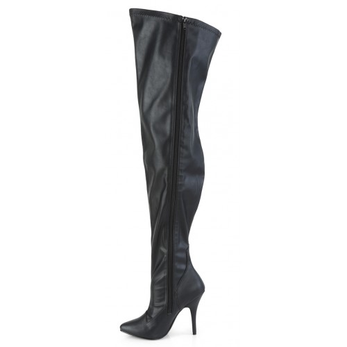 thigh high wide calf leather boots