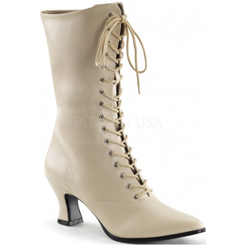 Cream Victorian Ankle Boots