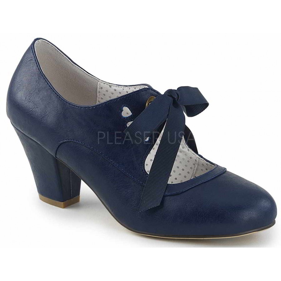 navy blue shoes small heel